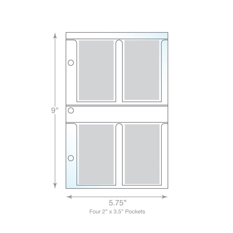 Mini Business Card Pages Pack of 20 - Fits UniKeep Mini Binders, Archival Quality