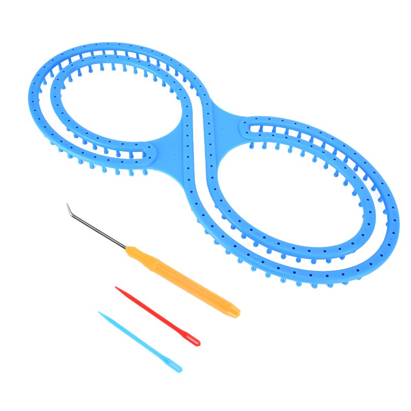Plastic Knitting Kit with Crochet and Suture - Easy Craft Yarn Set for Scarves, Hats, Socks
