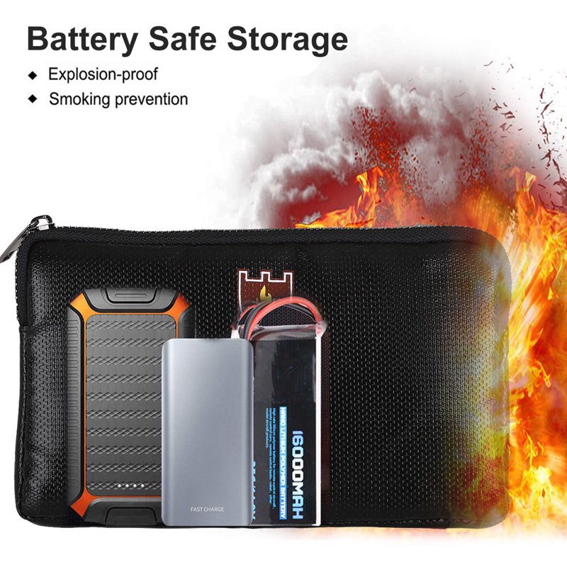 Fireproof Waterproof Document Bag Set - 8.2x4.7 Inch Safe Storage Pouches for Cash, Passports, Jewelry