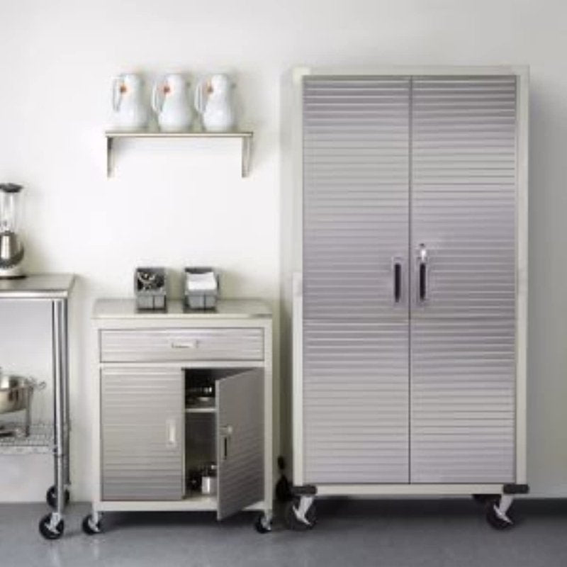 36-Inch Wide Rolling Storage Cabinet with Locking, Adjustable Shelves - Granite Gray, Red, White, Graphite