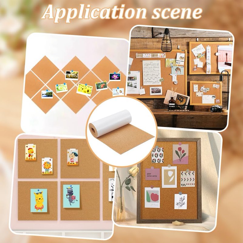 Self-Adhesive Cork Sheet Roll 98.4 x 7.8 Inches for DIY Crafts Wall Decor