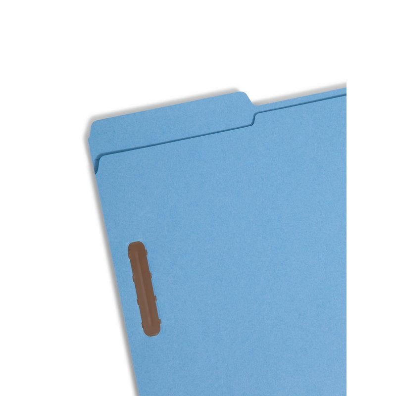 Reinforced Tab File Folders with Fasteners - Blue, Legal Size, 50 Pack