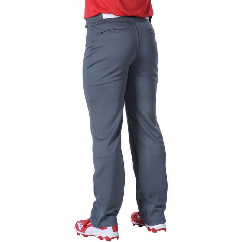 Adult Baseball Pants with Braid - Open Bottom, Reinforced Knees, 2XL Grey