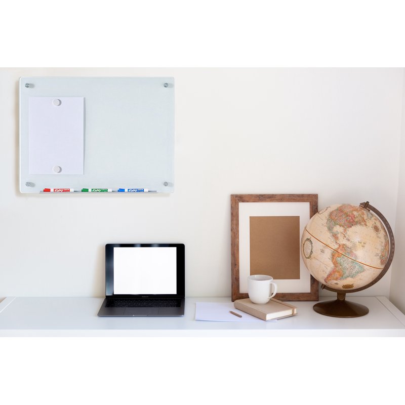 Magnetic Glass Dry-Erase Whiteboard Set - Multiple Sizes, Includes Magnets & Tray