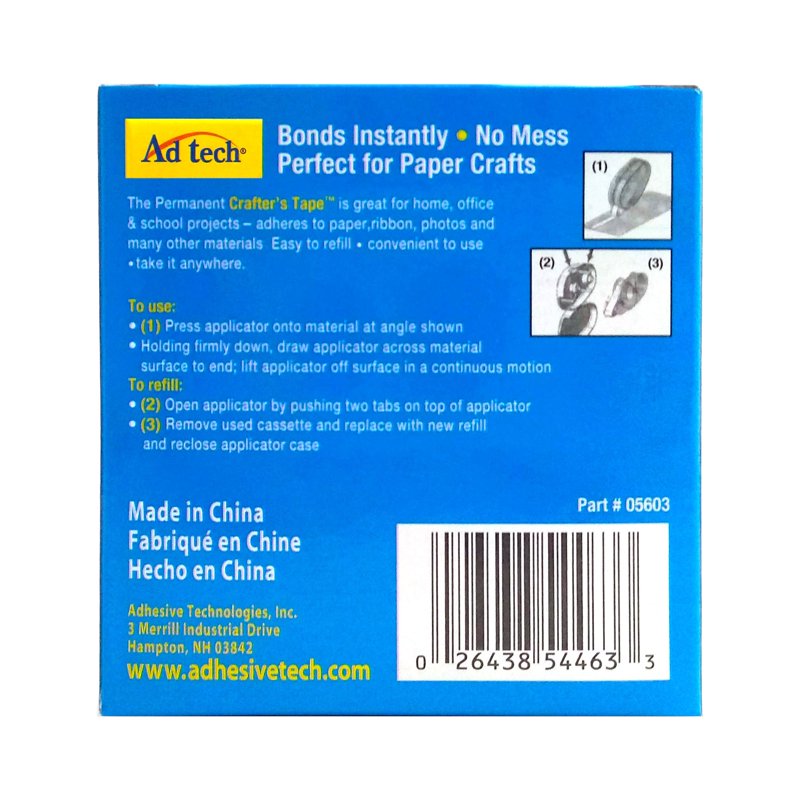 Double Sided Crafting Tape 4 Pack - Permanent Adhesive for Scrapbooking & DIY