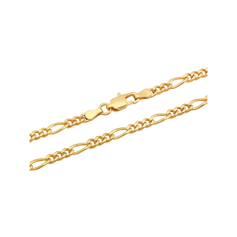 Men's Gold-Tone Stainless Steel Figaro Chain Necklace 18-24 Inches