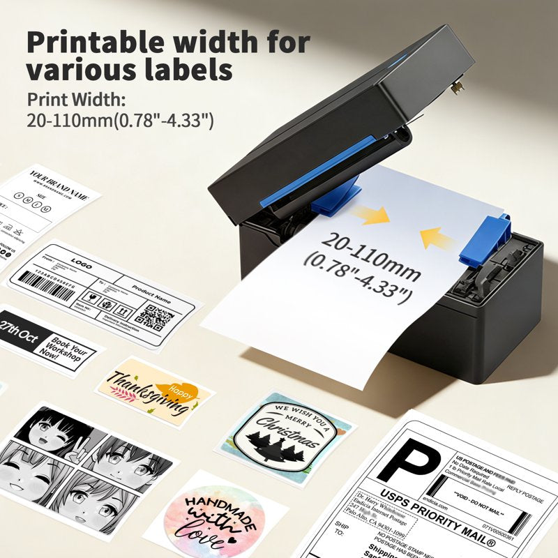 Bluetooth Thermal Shipping Label Printer 4x6 Portable for Small Business