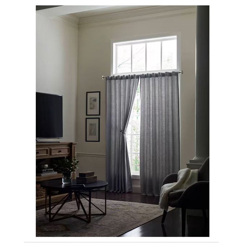 Gray Block Room Darkening Curtain Panel - Energy Efficient Insulated Drapes