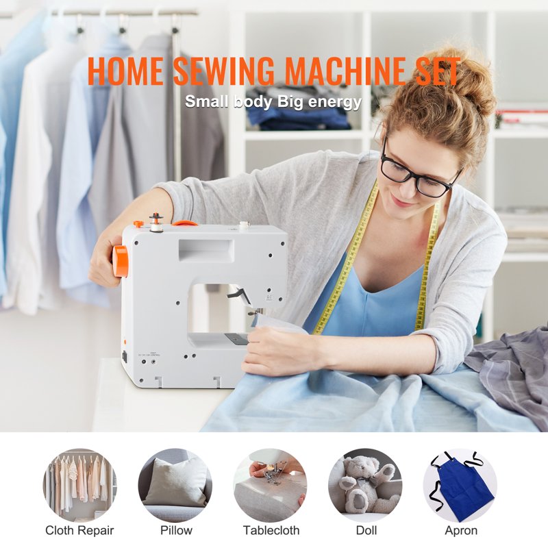 Heavy Duty Sewing Machine with 38 Stitches & Wide Table for Home Use