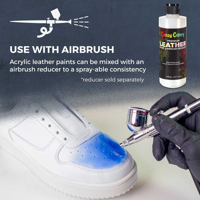 Leather and Shoe Paint Kit with 13 Colors, Brushes & Deglazer for Custom Shoes & Furniture