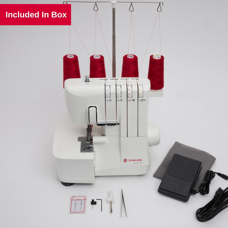 SINGER Serger Sewing Machine S14-78 with 2-3-4 Thread Options, Adjustable Differential Feed