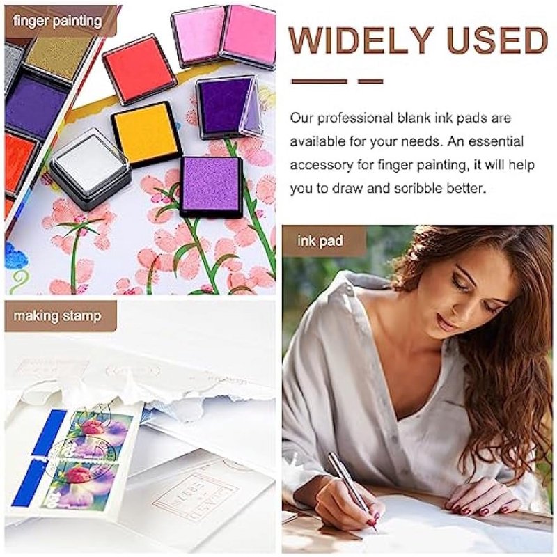 30 Pcs Blank Ink Pad Set for DIY Crafts & Stamp Making - Refill & Customization