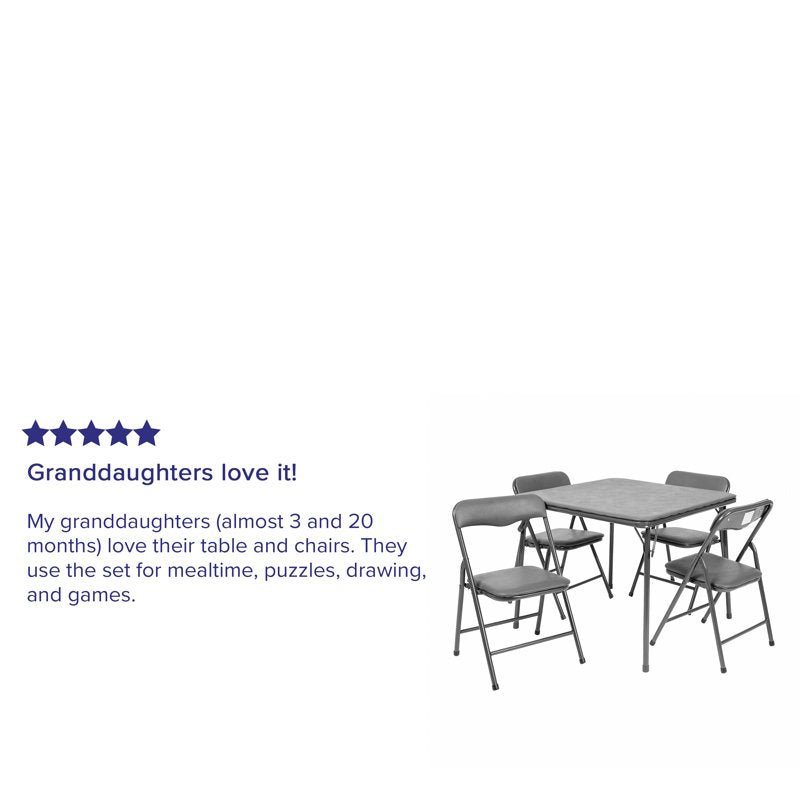 Kids Folding Activity Table and Chair Set - 4 or 5 Piece Space-Saving Play Furniture