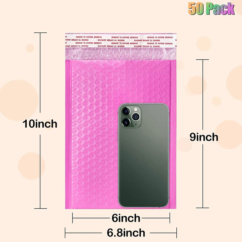 50PCS 6x10 Waterproof Bubble Mailers Self Seal Padded Shipping Envelopes