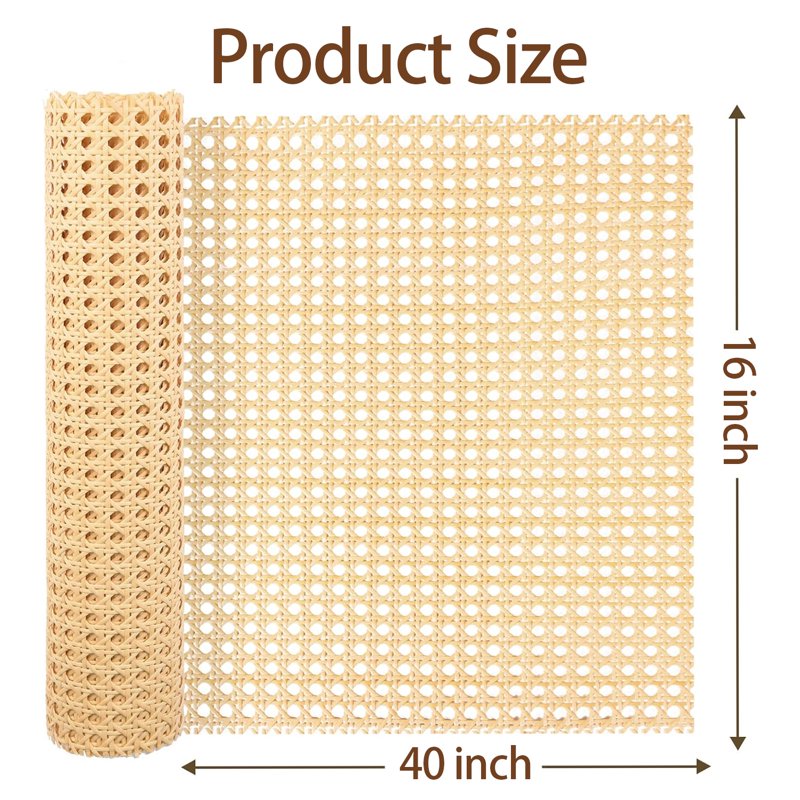 16-Inch Cane Webbing Roll for Furniture Repair and DIY Projects - Versatile Rattan Material