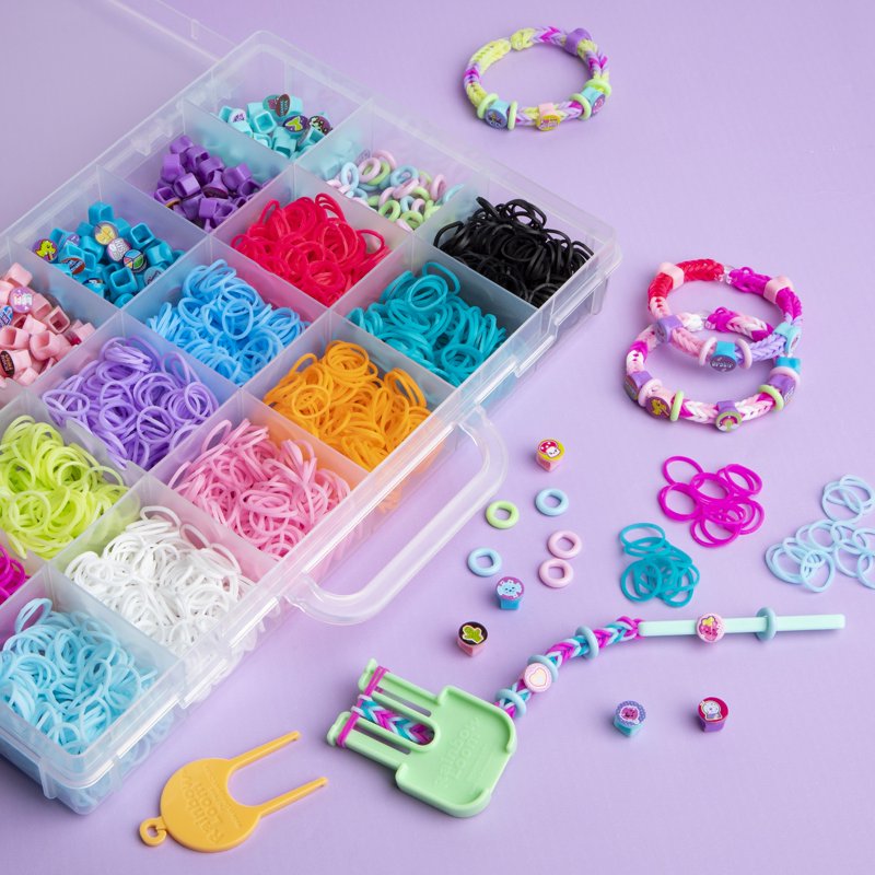 Kids Bead & Rubber Band Bracelet Kit with 2200 Bands & 340 Beads for Creative Jewelry Making