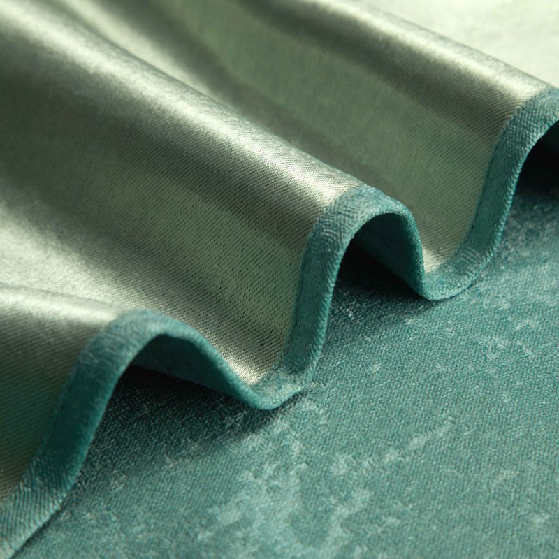Blackout Curtain Panel Set - Metallic Finish, 27.5 x 63 Inches, Green