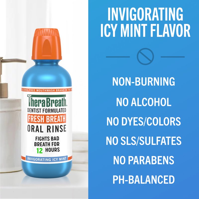 Fresh Breath Oral Rinse - Invigorating Icy Mint Flavor, 16 fl oz - 2 Pack