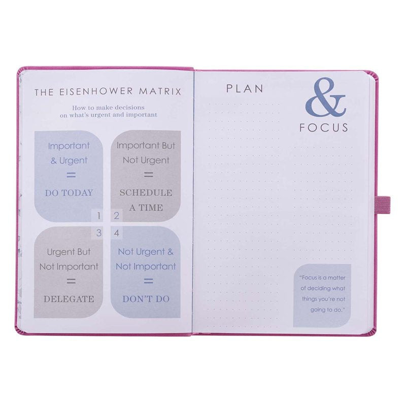 Women’s Daily Planner with Scripture - Pink Faux Leather Organizer, Weekly & Monthly Schedule