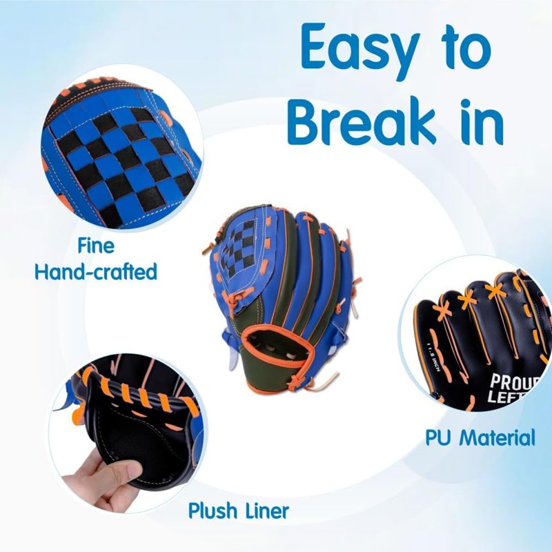 Left Handed Kids Baseball Glove 11.5in Youth Training Glove for Lefty Players