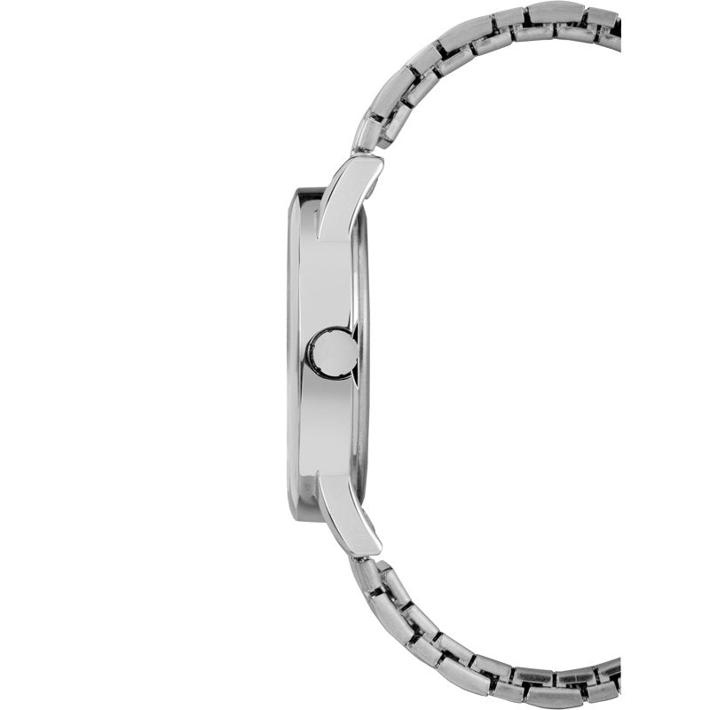 Casual Men's Watch with Silver-Tone/White Dial and Expansion Band - 38mm