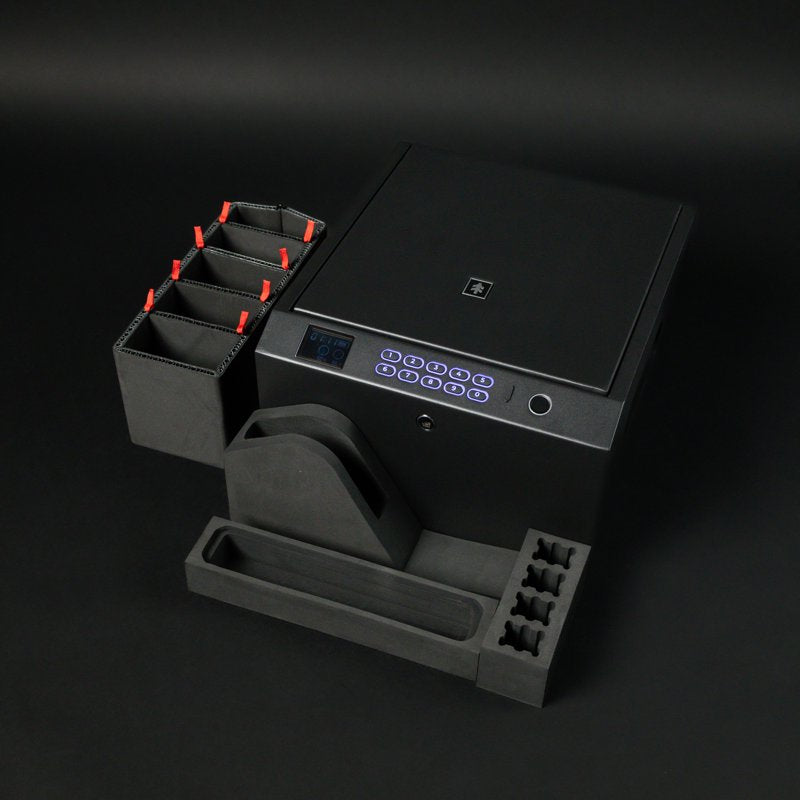 Biometric Gun Safe for 5 Handguns with LCD Display USB-C Backup