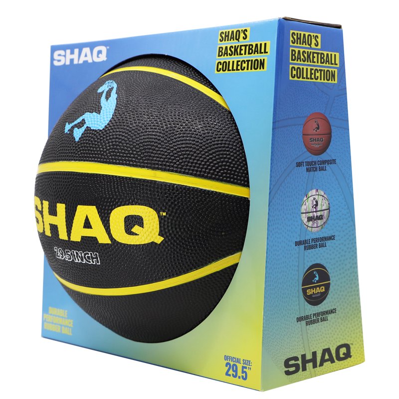 Official Size 29.5 Inch Basketball - Performance Rubber, Black & Yellow