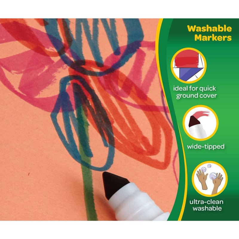 Crayola Washable Markers Set 64 Count with Gel & Window Markers for Kids