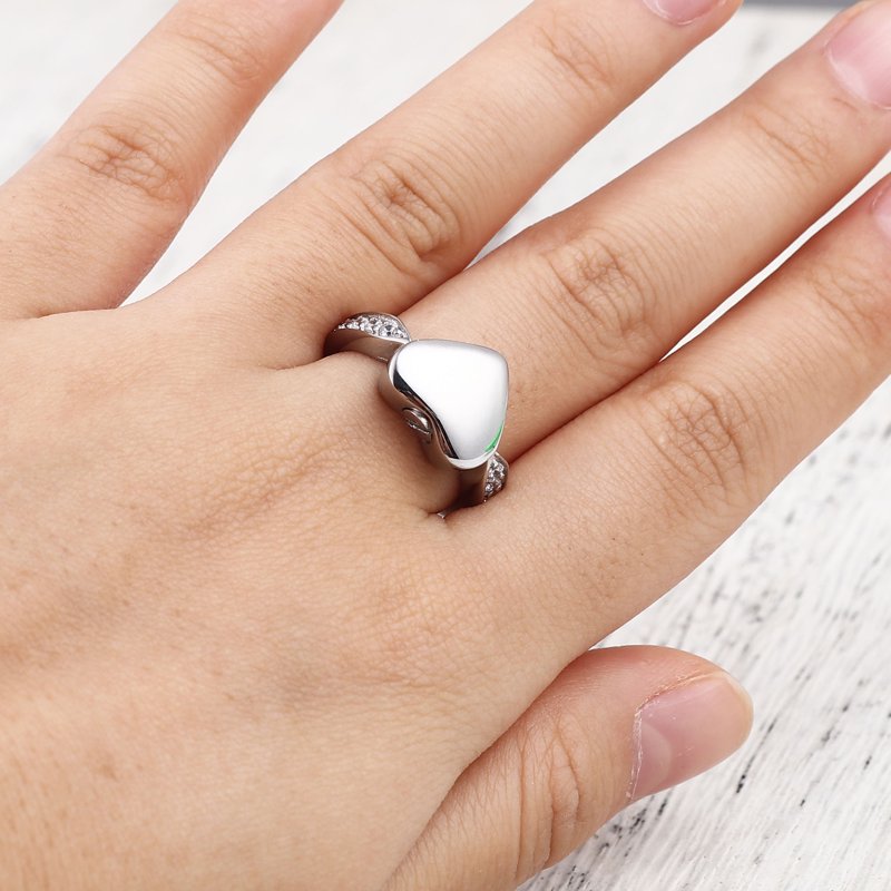 Cremation Ring for Ashes Memorial Keepsake Jewelry with Filling Tool & Box