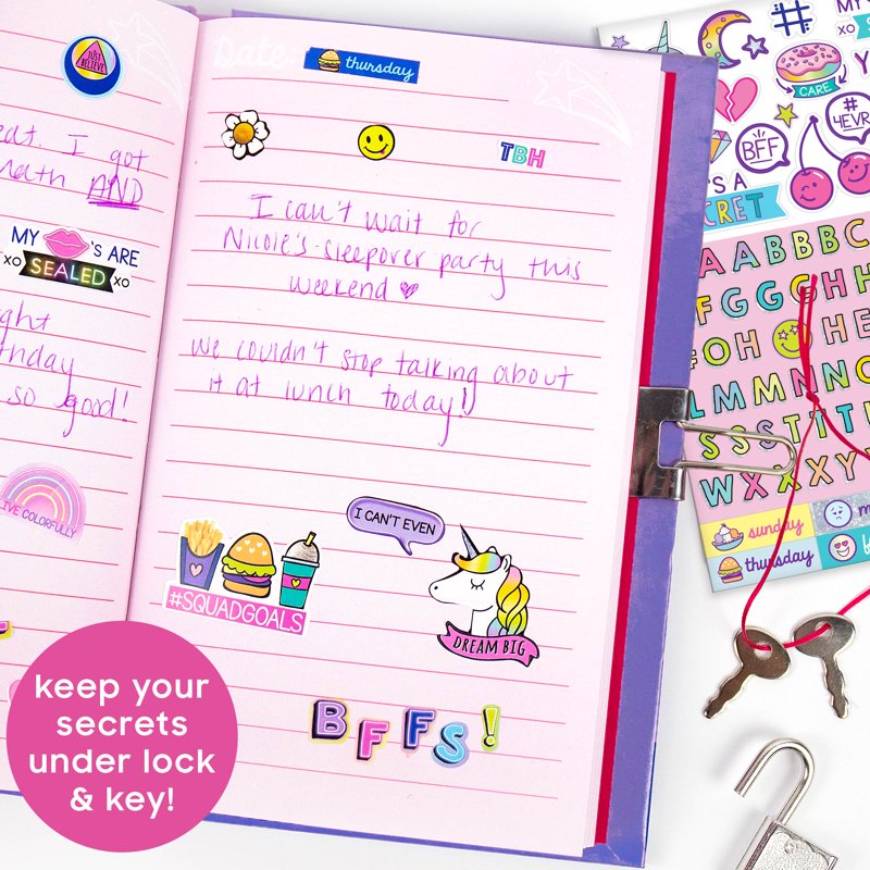 Light-Up Diary for Girls and Kids with Lock, Keys & Pen - Ages 6+