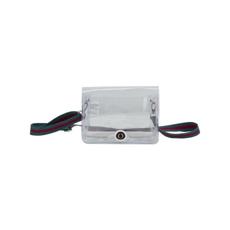 Clear Crossbody Bag with Webbing Strap - Unisex Fashion Accessory