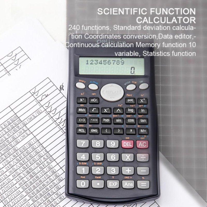 Scientific Graphing Calculator with Large LCD Display - Blue