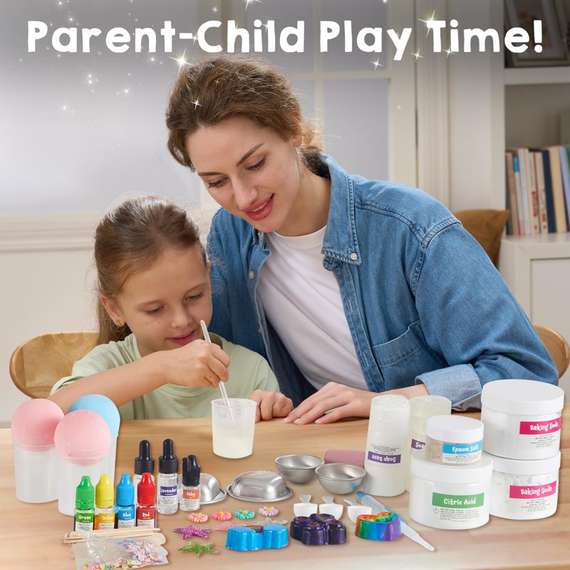 Kids Soap Making Kit with Molds for DIY Bath Bombs & Soaps - Creative Gift for Ages 8+