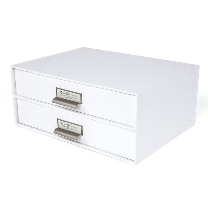 Fiberboard Document Storage Drawer Set with Label Holders - Multiple Colors