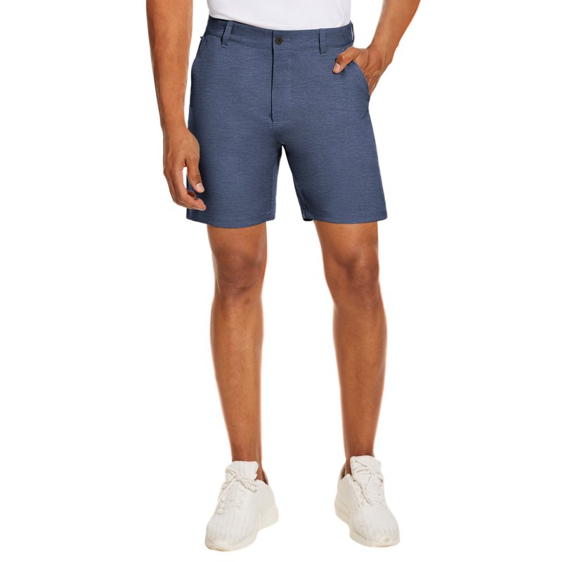 Puli Men’s Golf Dress Shorts 7" Flat Front Lightweight Quick-Dry Hybrid Chino Navy 36
