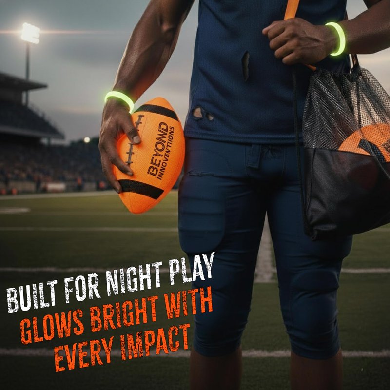 Glow in the Dark Football for Kids - Official Size Night Play