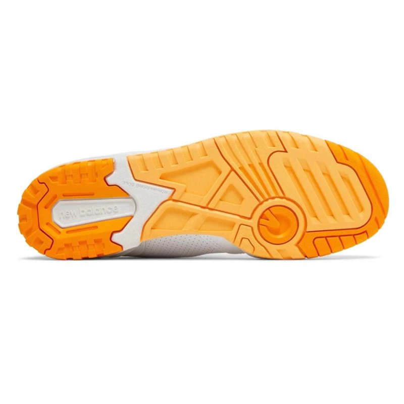 Men's Athletic Sneakers - White/Orange/White, Size 9 - New Balance BB550