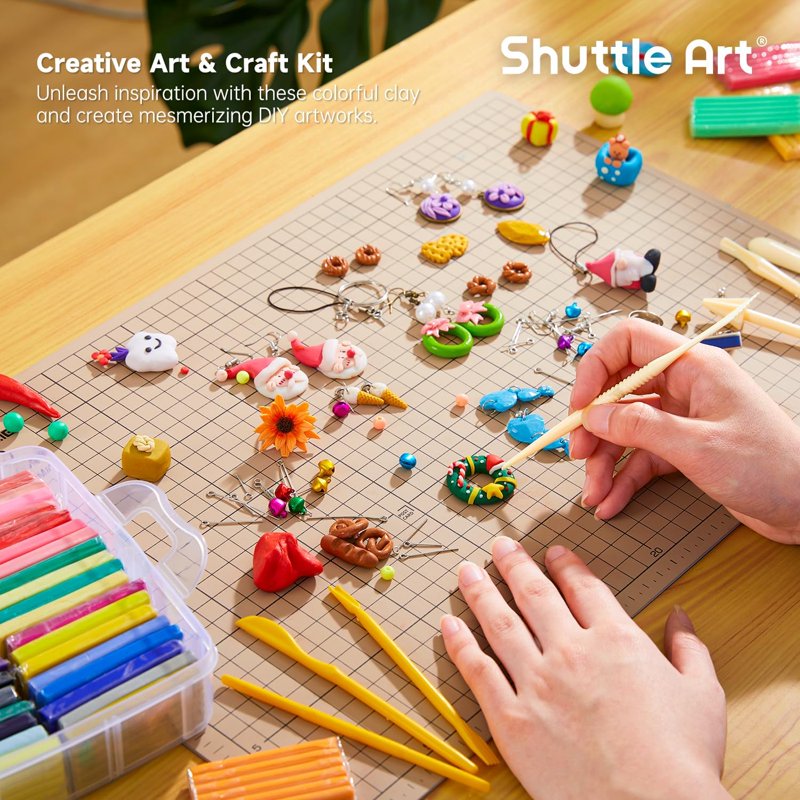Polymer Clay Set with 50 Colors & 19 Tools - Oven Bake Craft Kit for Kids & Beginners
