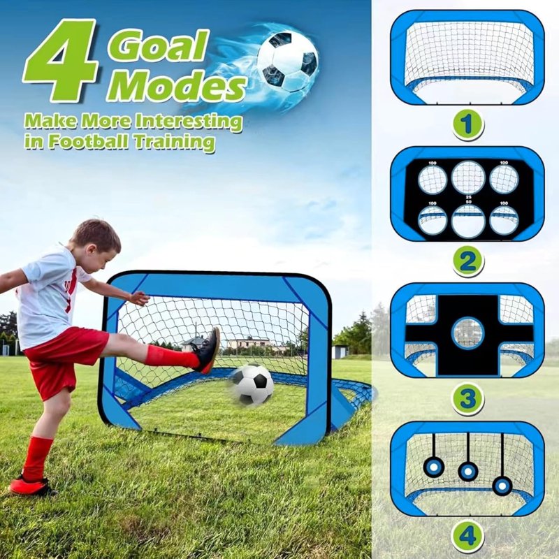 Portable 4x2.6 ft Foldable Kids Soccer Goal, Sturdy Backyard Beach Park Set