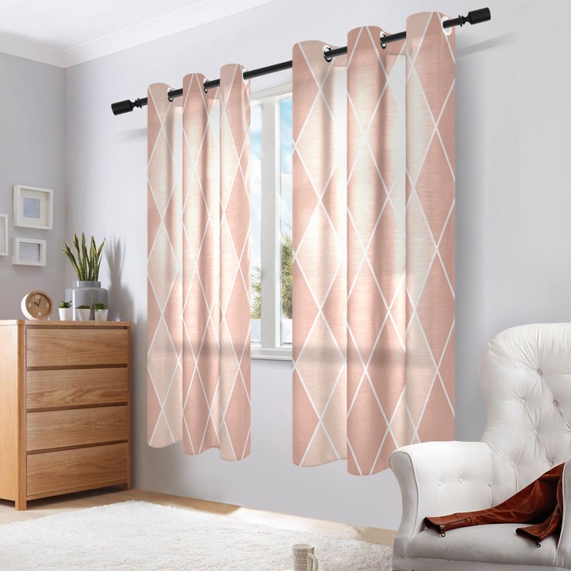 Sheer Curtain Panel Set - Light Filtering Grommet Drapes for Bedroom & Living Room
