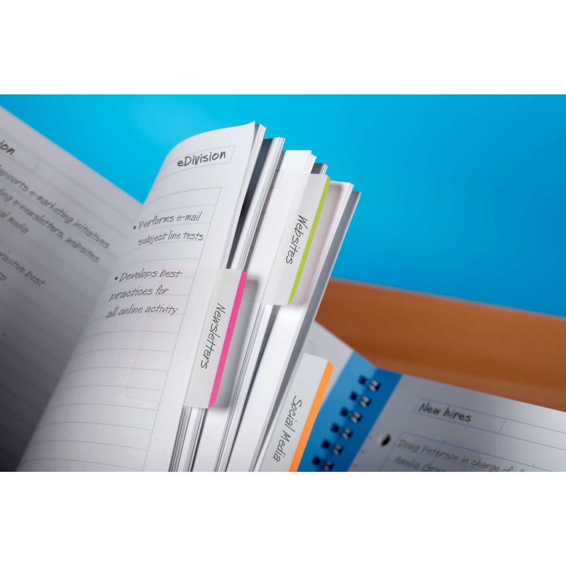 Post-it Durable Color Tab Set - 1 Inch Repositionable Office Dividers
