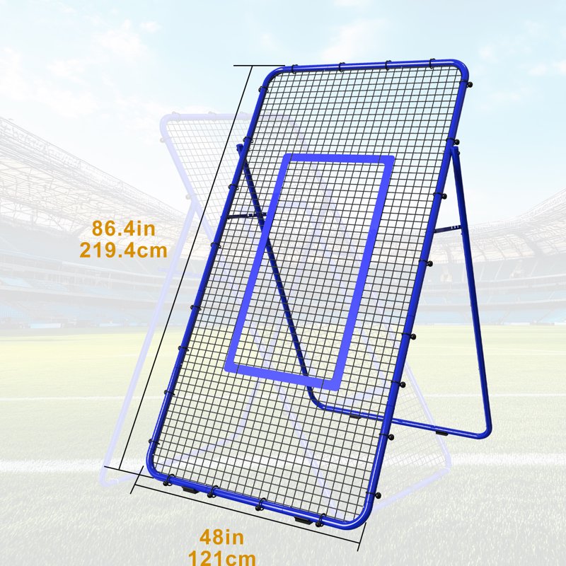 7x4 FT Adjustable Sports Rebounder Net for Volleyball Soccer Baseball Tennis Training