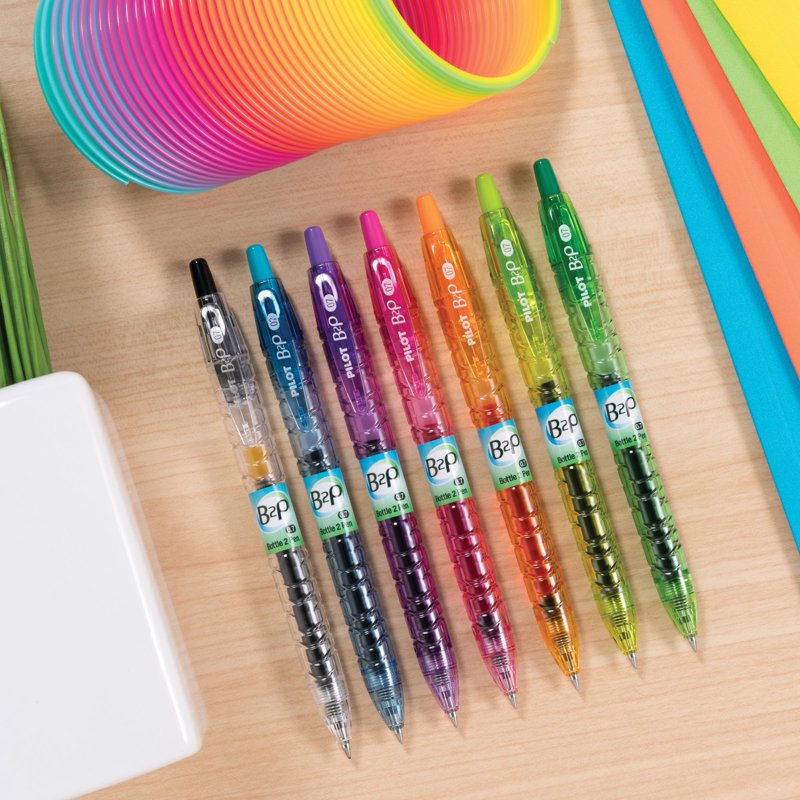 Pilot Bottle to Pen (B2P) Recycled Gel Pens - Fine Point, Assorted Colors, 5 Pack