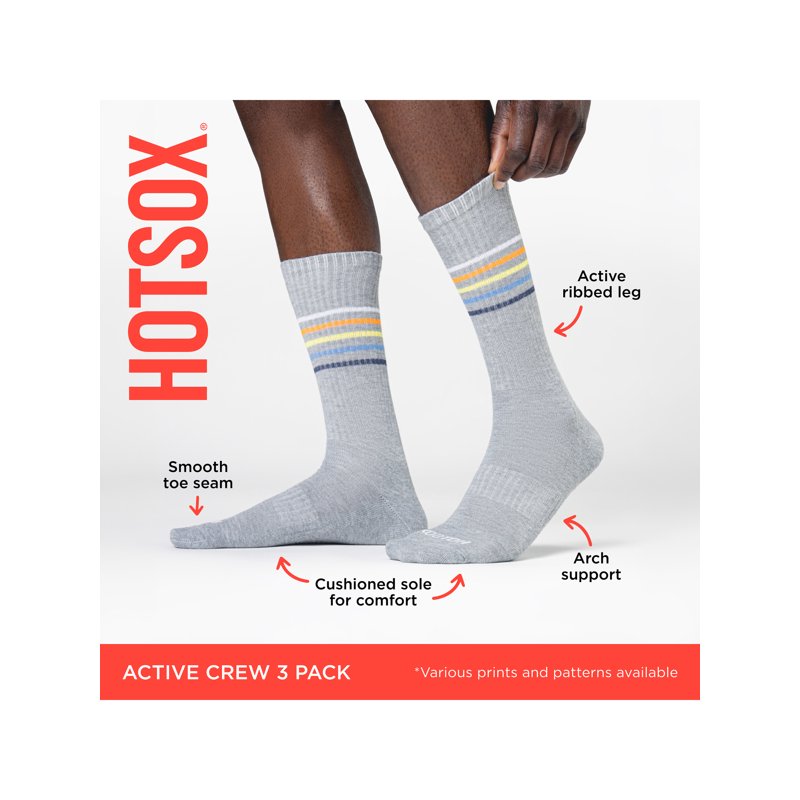 Men's Crew Socks 3-Pack with Vegas Lucky Design - Comfortable & Stylish
