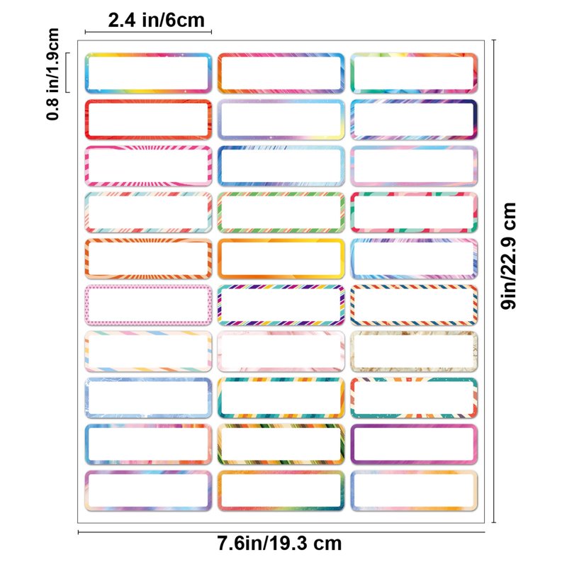 Self-Laminating Waterproof Bottle & Food Container Labels - 8 Pack