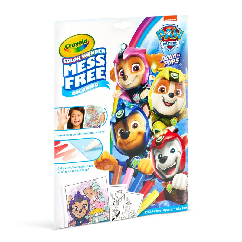 Mess-Free Paw Patrol Coloring Set for Kids Ages 3+ — 18 Pages & 5 Markers