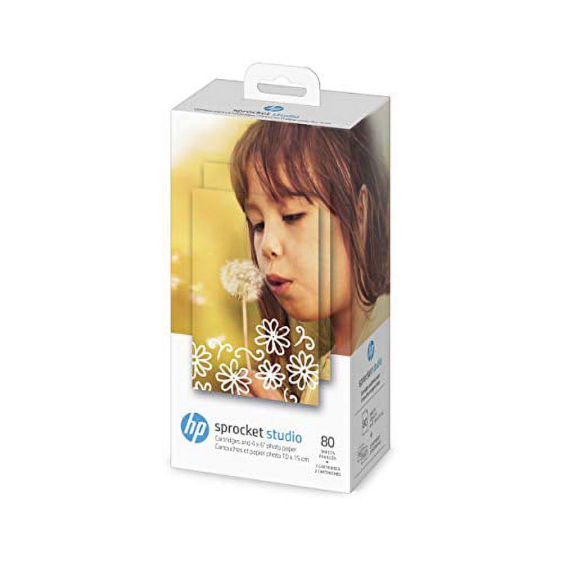 HP Sprocket Studio 4x6 Inch Photo Paper & Cartridges - 80 Sheets, Glossy Prints