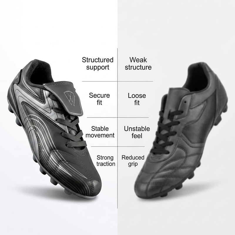 Vizari Youth Firm Ground Soccer Cleats 8.5 Black – Comfortable, Durable Kids Outdoor Soccer Shoes