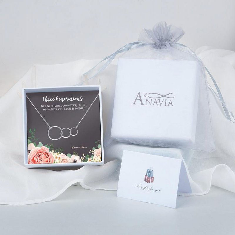 Personalized Necklace and Card Gift Set for Mother's Day Christmas - Hypoallergenic Stainless Steel, Gift Box Included