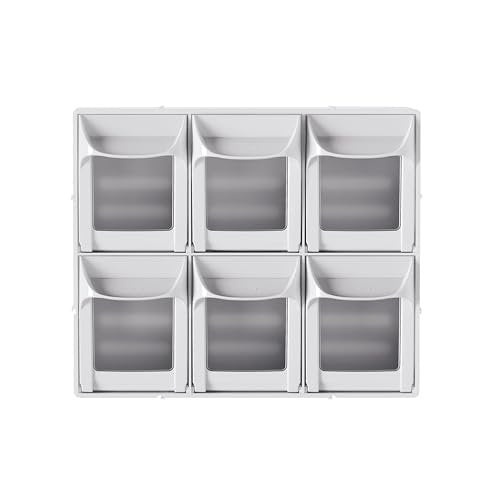 Wall-Mountable Clear Front Craft Storage Organizer with 6 Drawers